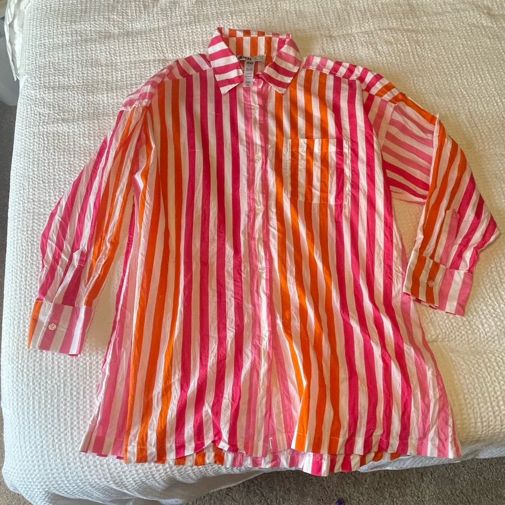 Beach riot never worn striped button down